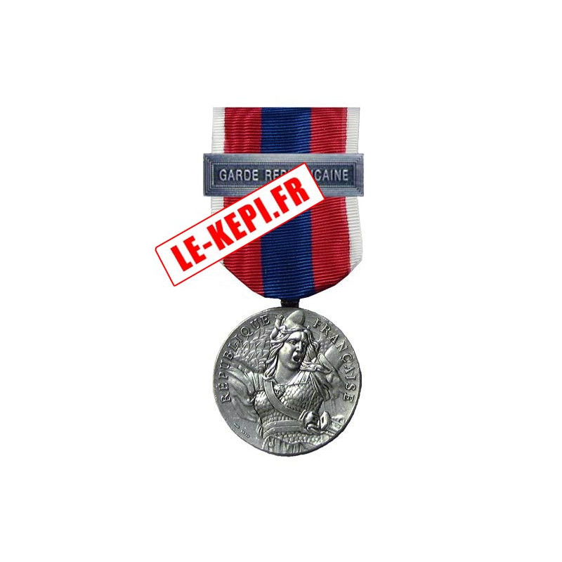 Médaille ordonnance Défense Nationale Argent - Agrafe GARDE REPUBLICAINE