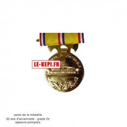 verso - Médaille Or Sapeurs-Pompiers 30 ans d'ancienneté