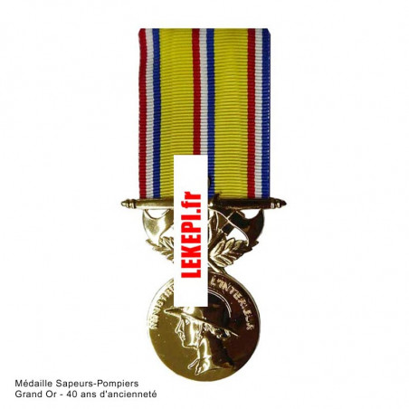 Médaille Grand Or Pompier 40 ans d'ancienneté