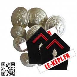 Pack Insignes de col et boutons pompier Officier