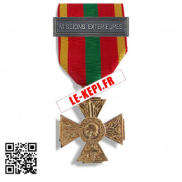 Médaille Ordonnance Croix du Combattant volontaire Agrafe Missions Extérieures
