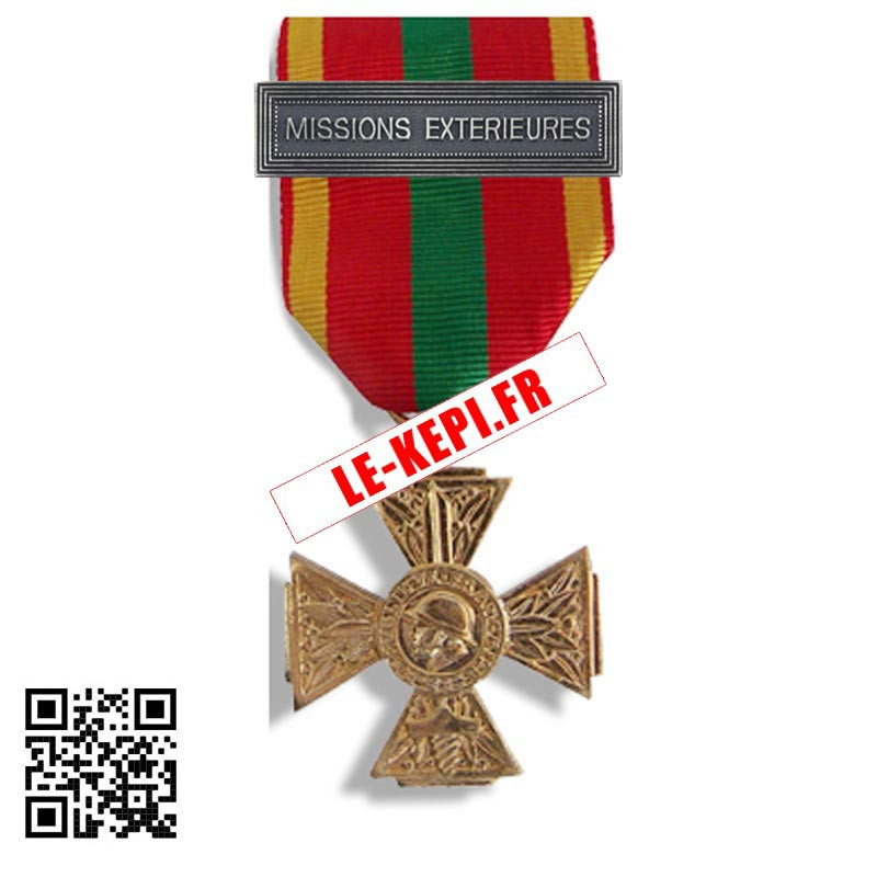 Médaille Ordonnance Croix du Combattant volontaire Agrafe Missions Extérieures
