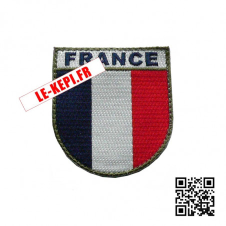 Ecusson tissu brodé tricolore FRANCE sur velcro