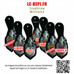 Ecu et Cuirasse métalliques, Gendarmerie, sur cuir pour vareuse
