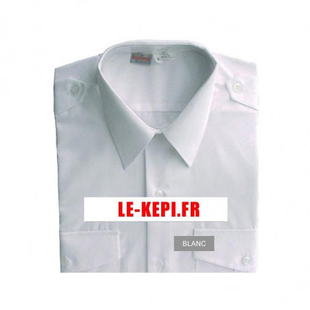 Chemisette Gendarmerie blanche d'uniforme manches courtes