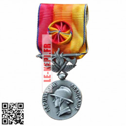 Médaille ordonnance Argent Service Exceptionnel Pompier
