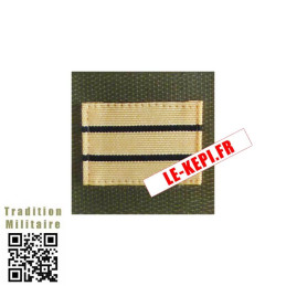 Galon velcro kaki Capitaine Or haute visibilité militaire confectionné