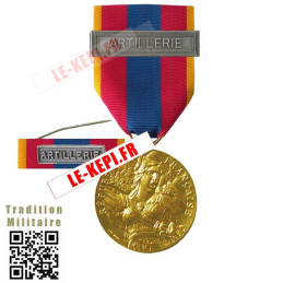 Médaille plus Barrette Défense Nationale OR agrafe ARTILLERIE