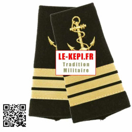 Fourreaux d'épaules Lieutenant de Vaisseau 1re Classe Marine Nationale