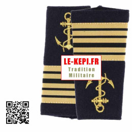 Fourreaux d'épaules Capitaine de Vaisseau Marine Nationale