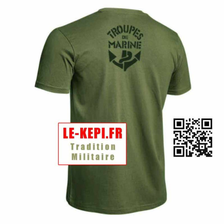 Tee-shirt Troupes de Marine TDM coton vert od verso