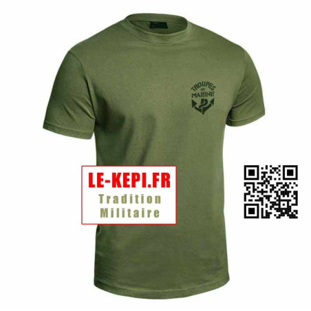 Tee-shirt Troupes de Marine TDM coton vert od