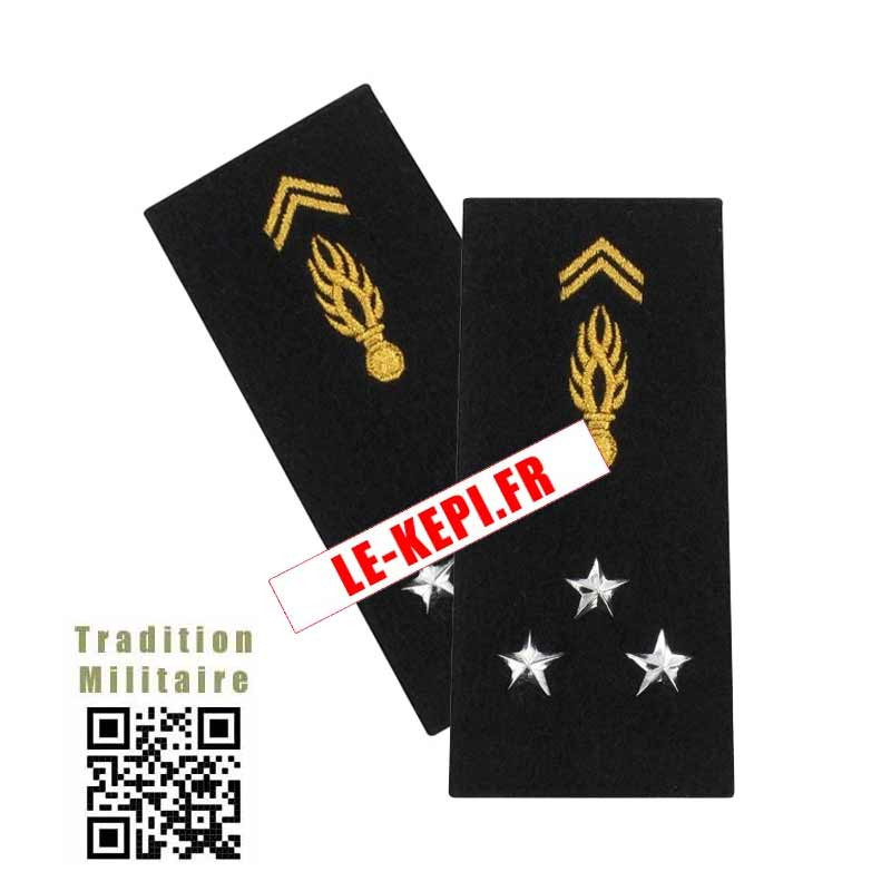 Fourreaux drap Général de Gendarmerie 3 étoiles