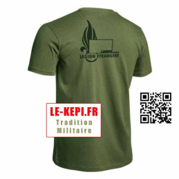 Tee-shirt Légion Etrangère coton vert olive verso