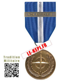 Médaille ordonnance Otan Balkans Avec Agrafe Non Article 5