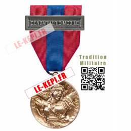 Gendarmerie Mobile agrafe sur médaille défense nationale bronze