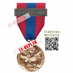 Gendarmerie Départementale agrafe sur médaille défense nationale bronze
