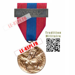 GENDARMERIE DE L'ARMEMENT Agrafe sur médaille défense nationale bronze