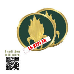 Insignes militaires de collet LEGION ETRANGERE INFANTERIE pour vareuse