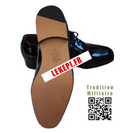 Chaussures Vernies noires de Soirée RICHELIEU pour Militaire semelle