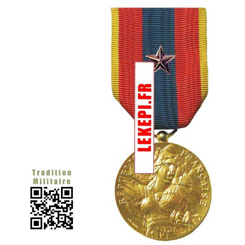 Médaille Ordonnance DEFENSE NATIONALE OR Agrafe ETOILE BRONZE