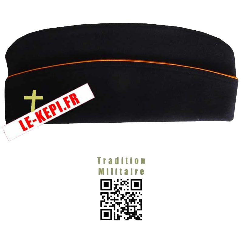 Calot Aumonier Catholique passepoil orange et croix Or Calot Aumonier Catholique passepoil orange et croix Or