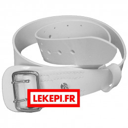 Ceinturon vinyle blanc garde au drapeauCeinturon vinyle blanc garde au drapeau