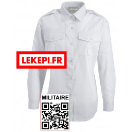 Chemisier Femme Gendarmerie blanc manches longues