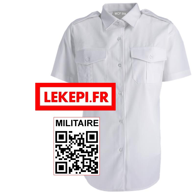 Chemisier Femme Gendarmerie blanc manches courtes Chemisier Femme Gendarmerie blanc manches courtes