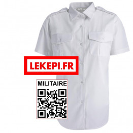 Chemisier Femme Gendarmerie blanc manches courtes