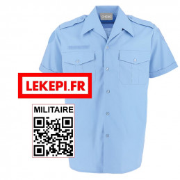 Chemisette Gendarmerie bleu ciel manches courtes