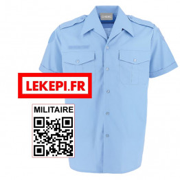 Chemisette Gendarmerie bleu ciel manches courtes