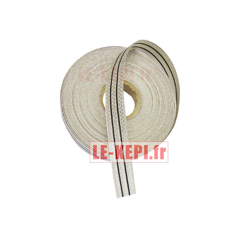 Galon blanc lézarde 22 mm - coupe de 100 cm Galon blanc lézarde 22 mm - coupe de 100 cm