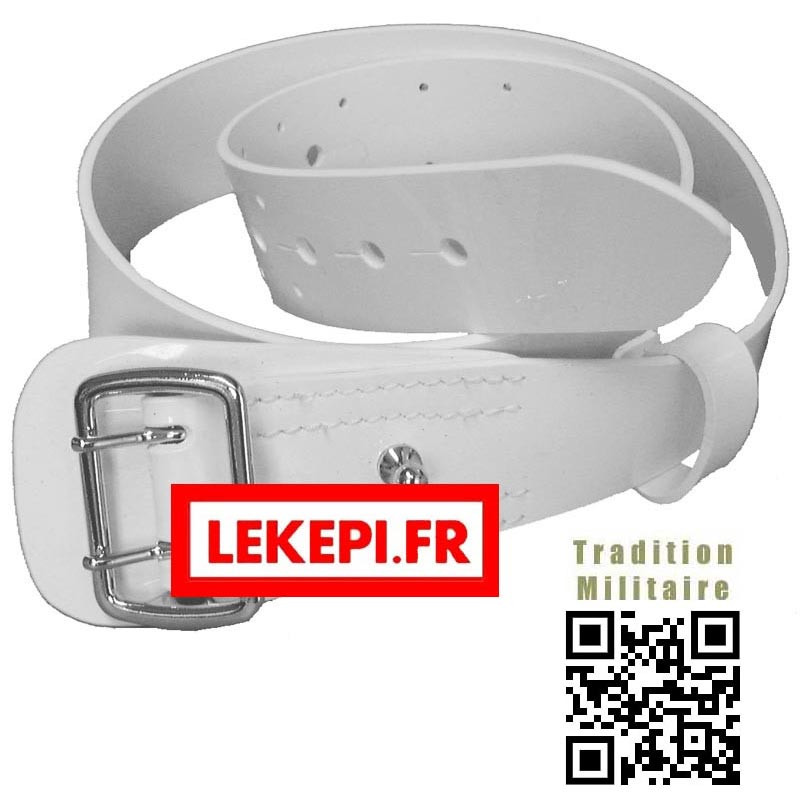 Ceinturon vinyle 45 mm de large blanc garde au drapeau Ceinturon vinyle 45 mm de large blanc garde au drapeau