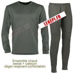 Sous-vêtement chaud et respirant ensembre sweat et caleçon long