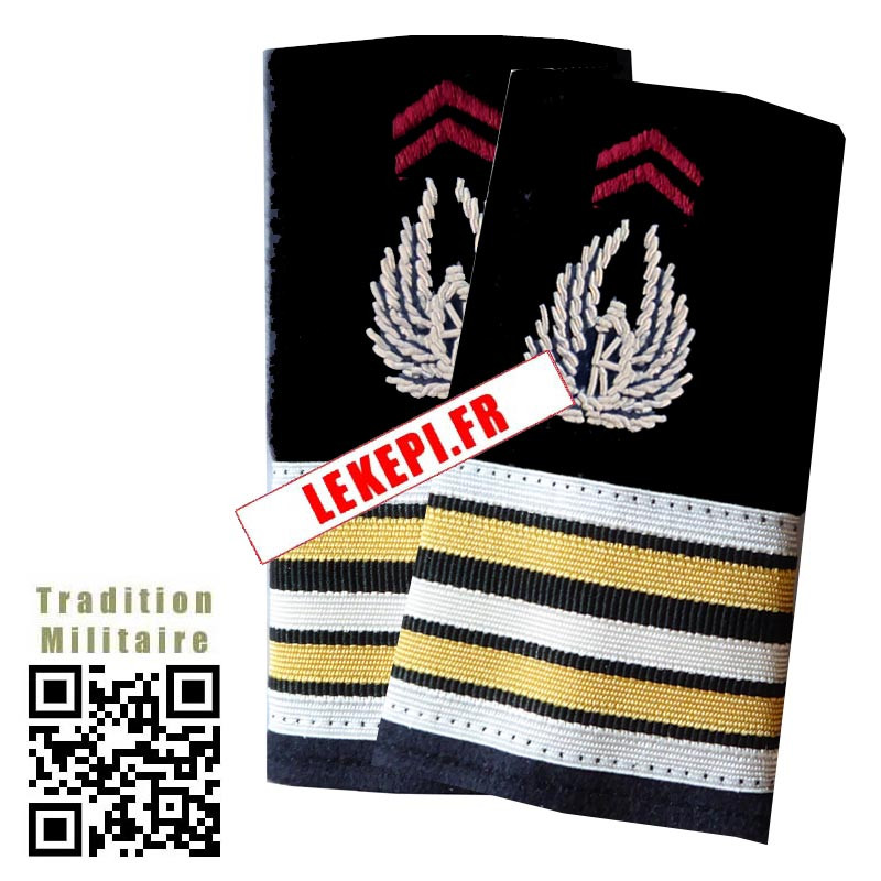 Fourreaux d'épaule Lieutenant-Colonel TRAIN broderie main cannetille