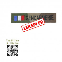 Bande patronyme Tricolore GENDARMERIE brodée sur tissu Camouflage avec velcro