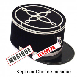 Képi noir chef de Musique - Lieutenant Argent