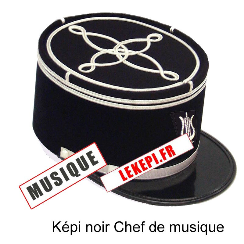 Képi noir chef de Musique - Lieutenant Argent