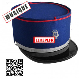 KEPI MUSIQUE bleu roy broderie Lyre Argent soutache Ecarlate