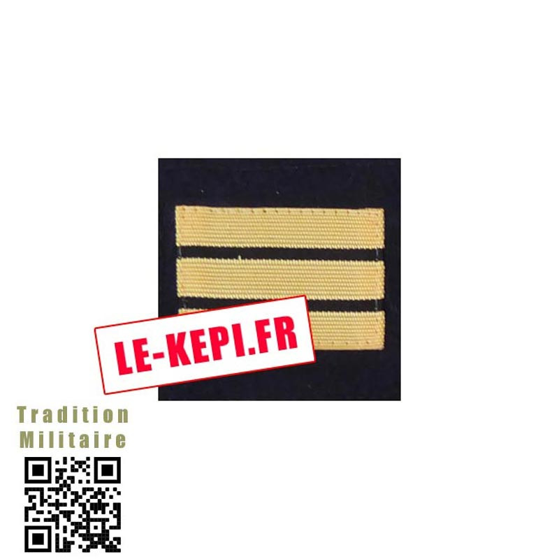 Galon de poitrine sur velcro noir CAPITAINE CTA OR