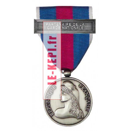 Médaille argent Partenaire de la Garde Nationale Réserviste volontaire défense et sécurité intérieure