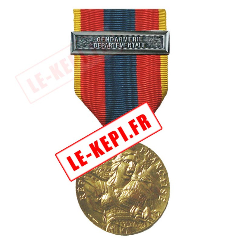 Gendarmerie Mobile agrafe sur médaille défense nationale Or