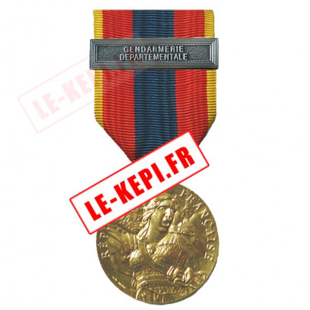 Gendarmerie Mobile agrafe sur médaille défense nationale Or