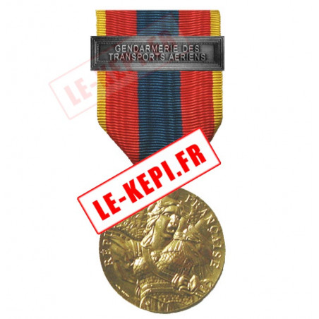 Transports Aériens de la Gendarmerie agrafe sur médaille défense nationale Or
