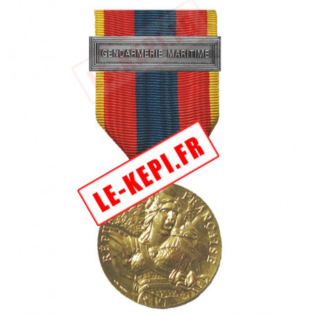 Gendarmerie Maritime agrafe sur médaille défense nationale Or