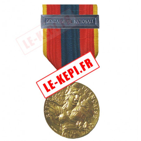 Gendarmerie Nationale agrafe sur médaille défense nationale Or